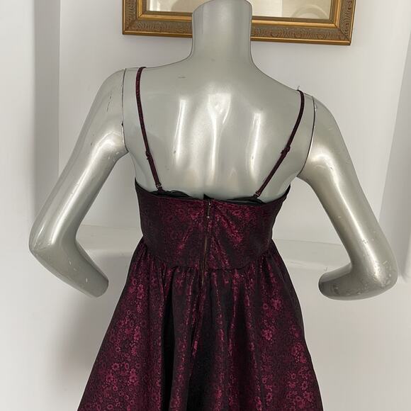 Mise En Scène By Ruffian Fall 2009 Jacquard Red/Black Floral Dress Size 4 - Picture 7 of 12